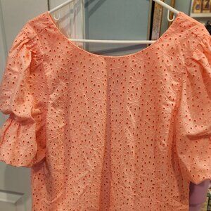 Lilly pulitzer coral eyelet lace top xL